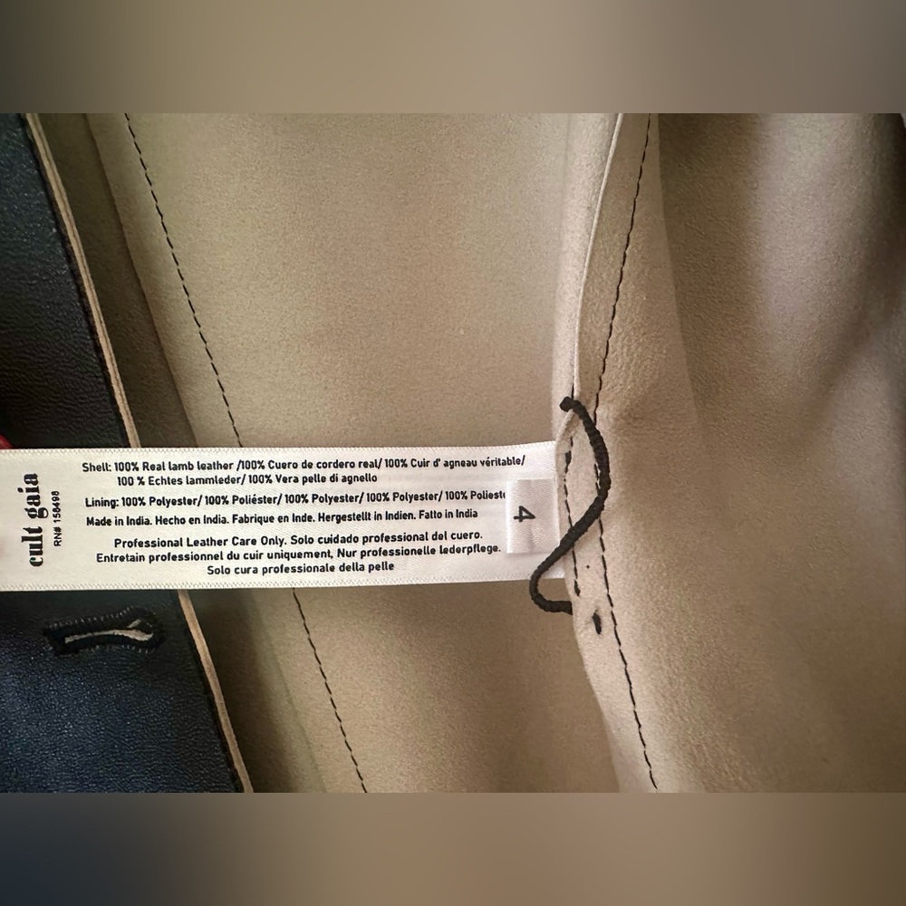 Cult Gaia Layton Black Leather Jacket Blazer - Picture 9 of 11